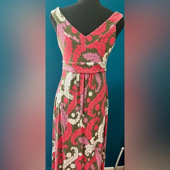 Boden Maxi Dress Jersey Floral Print Tank Sleeveless Multi Colors 8P - Picture 3 of 6